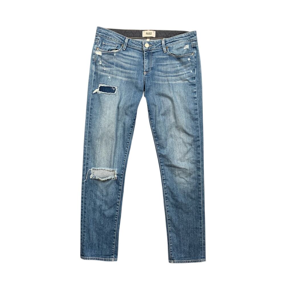 Paige Jeans Womens 28 Jimmy Jimmy Skinny Carmen Tear And Repair Patch Distressed